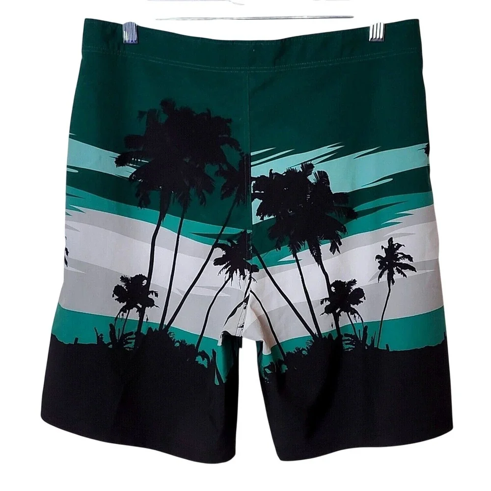 Michigan State Spartans Mens Green Tropical Palm Tree‎ Board Shorts Size Medium